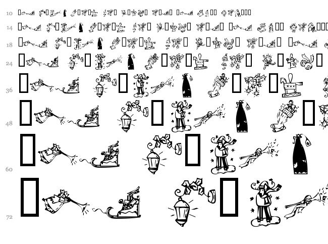 KR Christmas 2002 font waterfall
